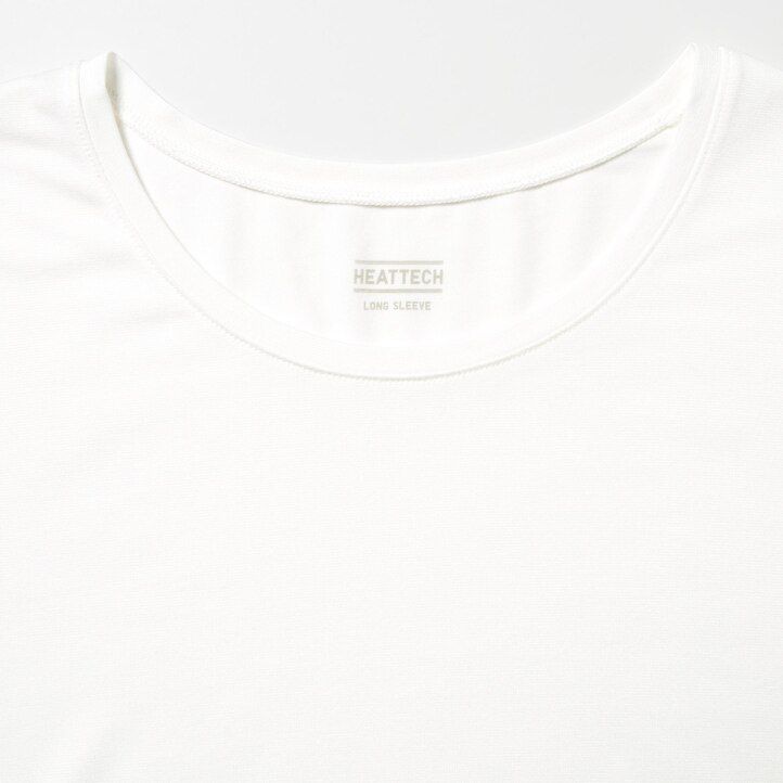 White Uniqlo Heattech Crew Neck Long Sleeved Thermal Top | BYXDL-5136