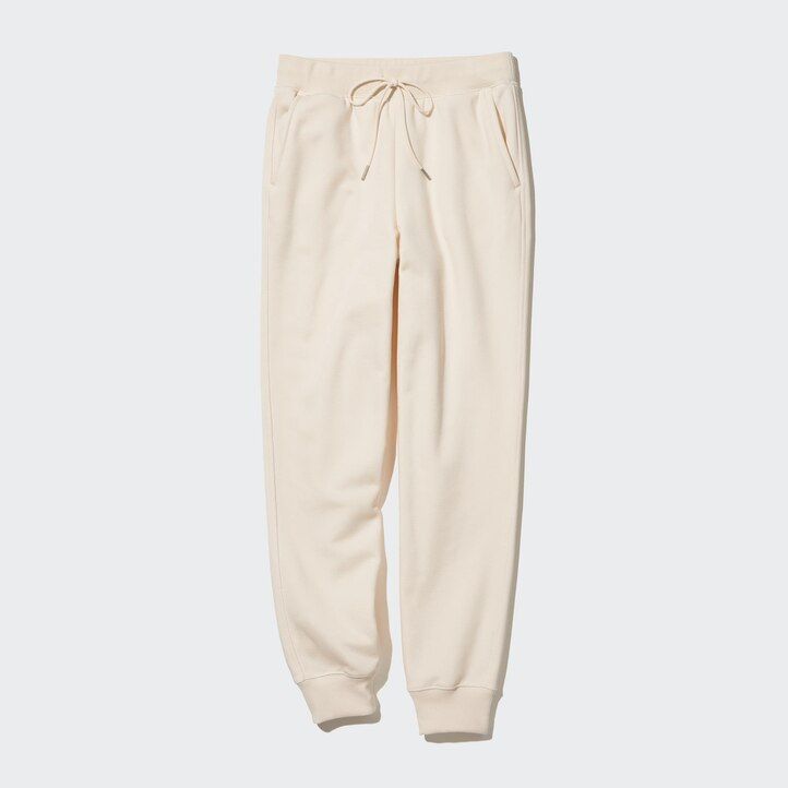 White Uniqlo Heattech Pile Lined Joggers | TFVAN-7240
