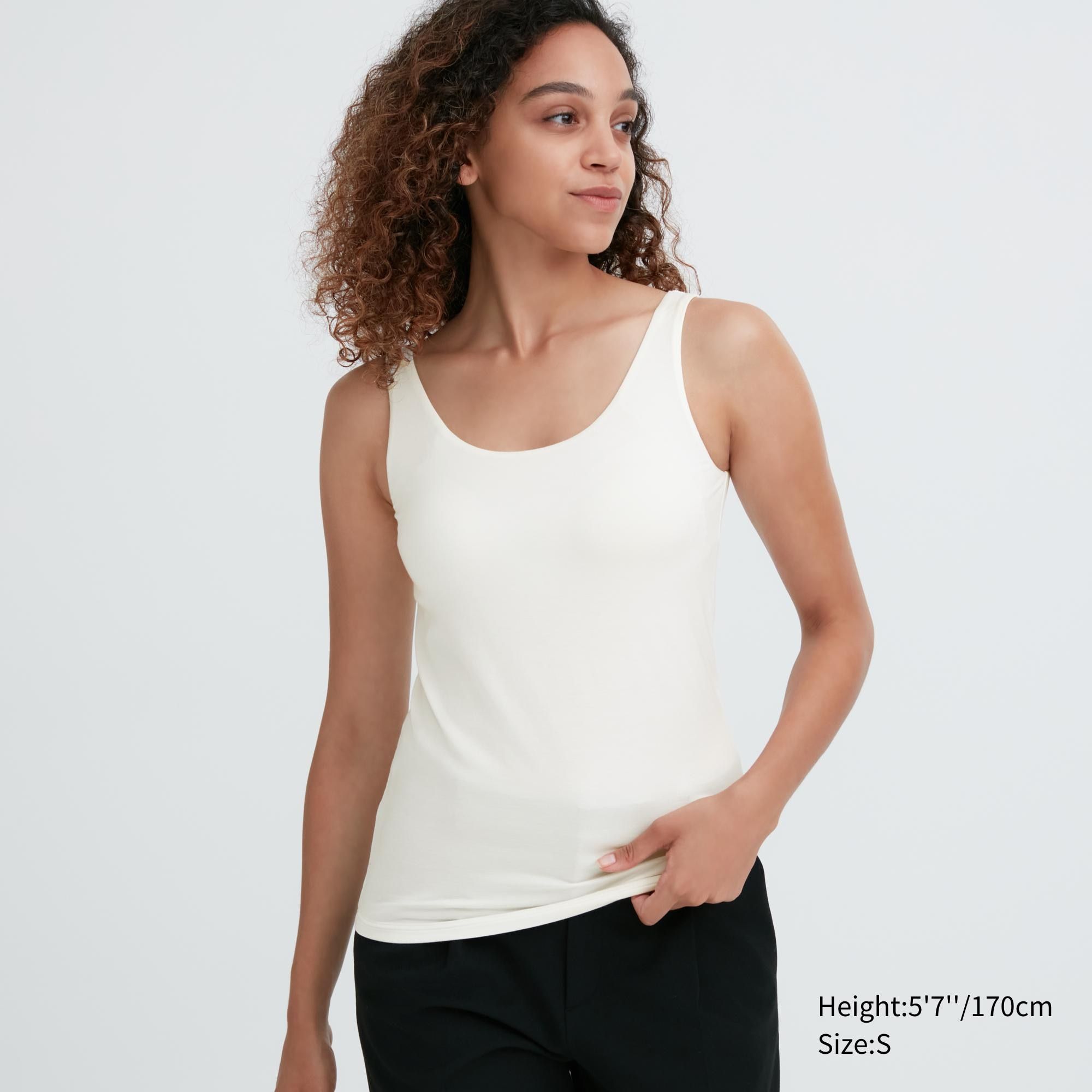 White Uniqlo Heattech Sleeveless Thermal Bra Top | SKQWB-9872