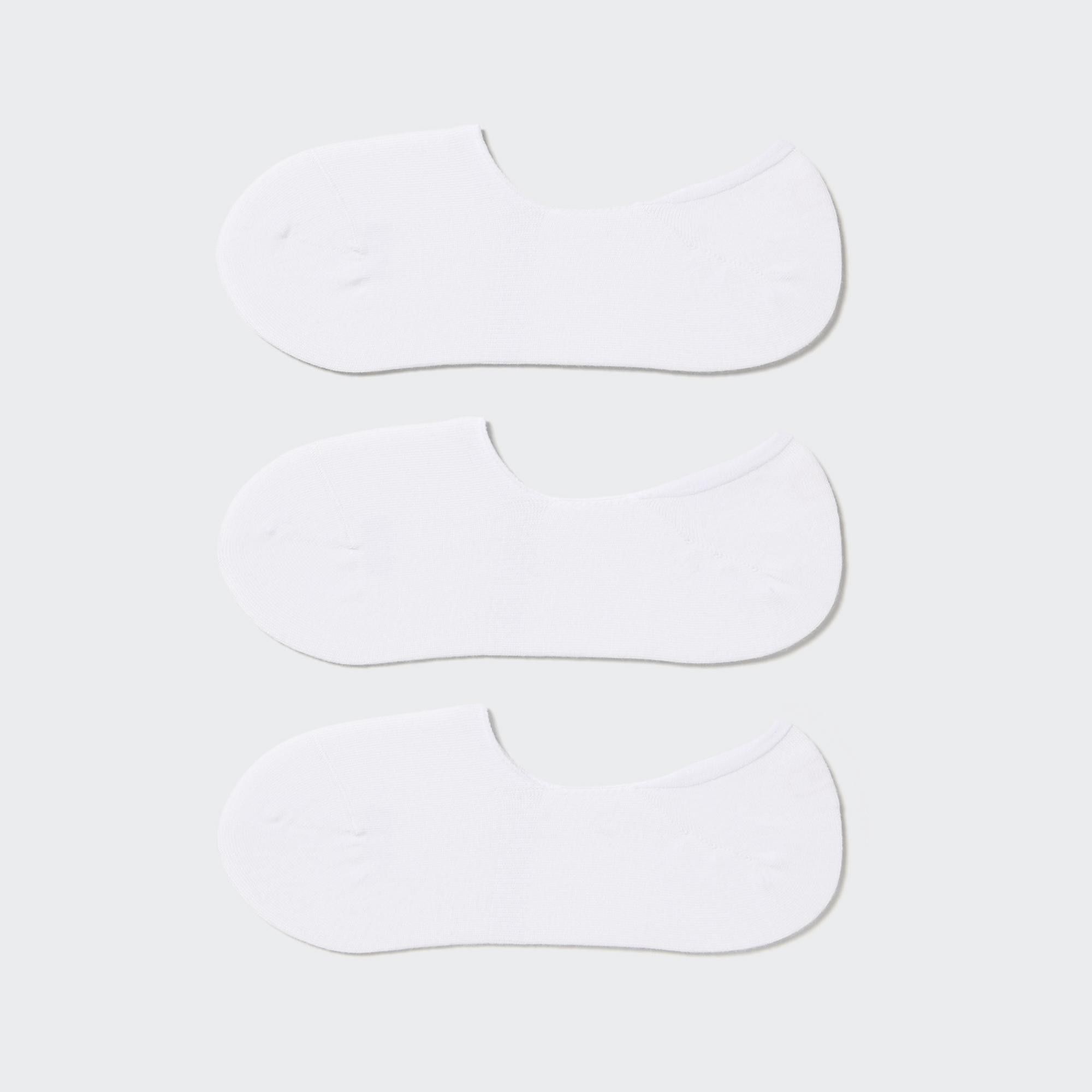 White Uniqlo Invisible No Show Socks Three Pairs | QIPMC-9502