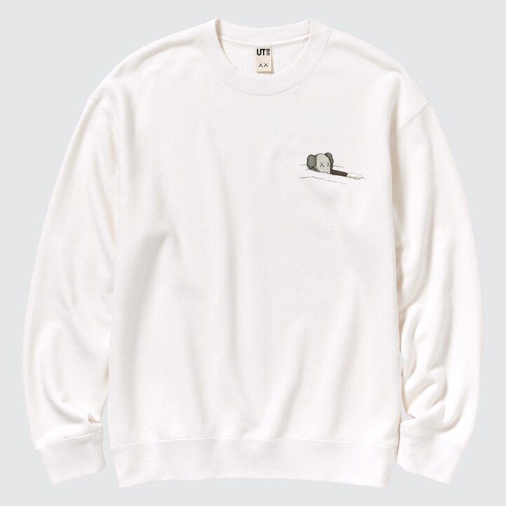 White Uniqlo Kaws Ut Graphic Sweatshirt | JXKPW-2470
