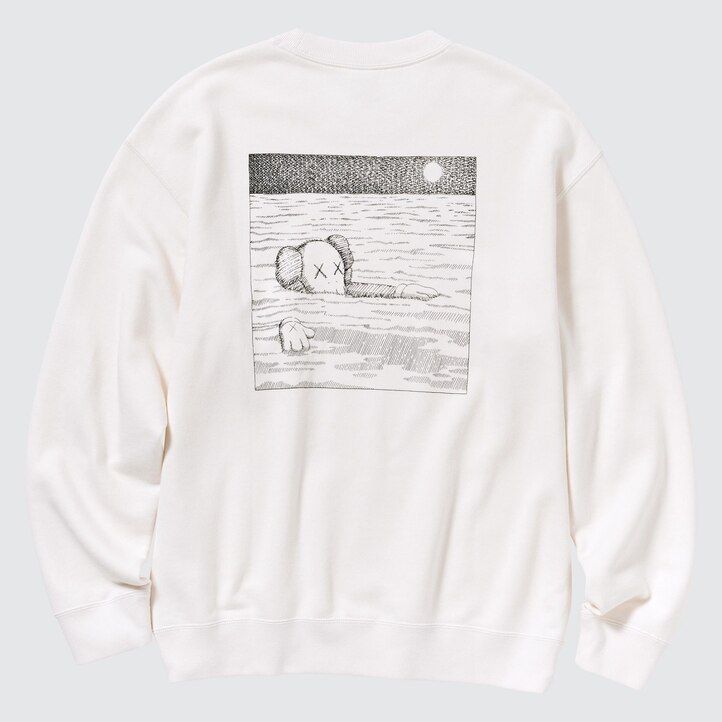 White Uniqlo Kaws Ut Graphic Sweatshirt | JXKPW-2470