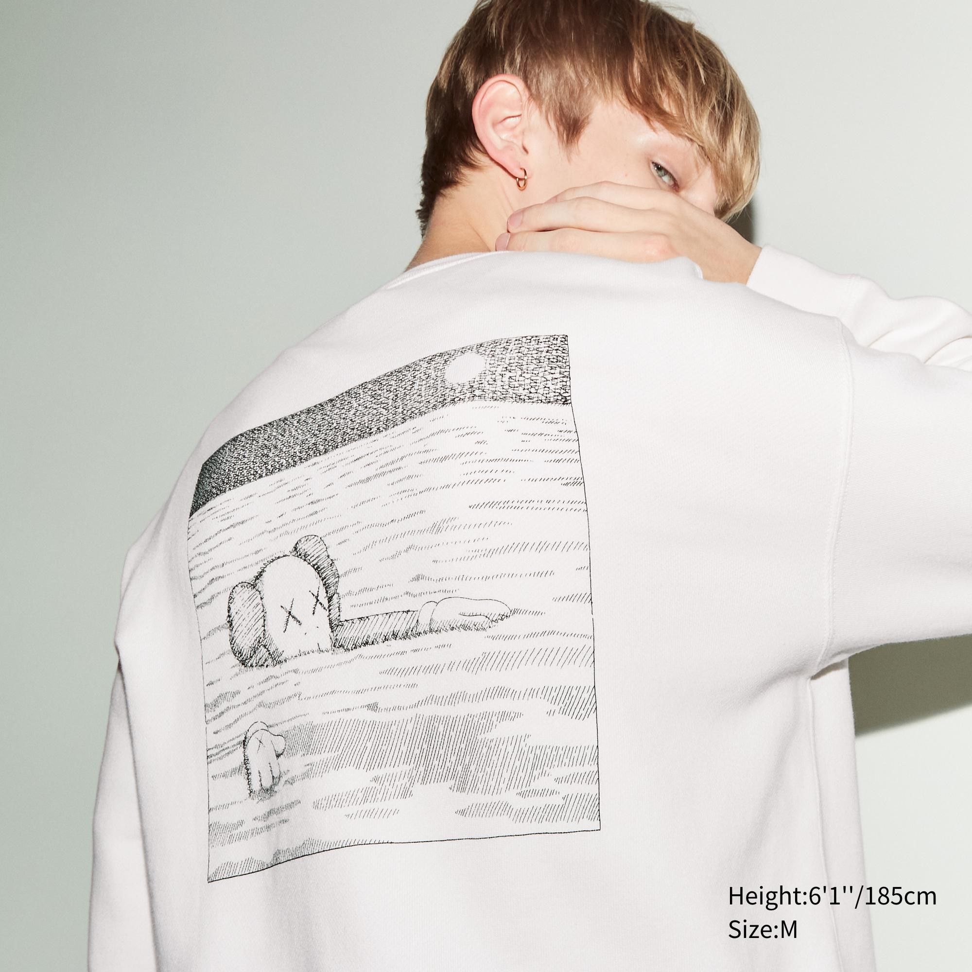 White Uniqlo Kaws Ut Graphic Sweatshirt | JXKPW-2470