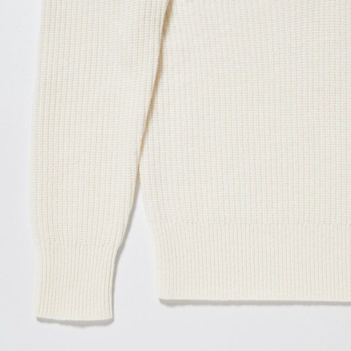 White Uniqlo Lambswool Knitted Polo | XCLGY-2910