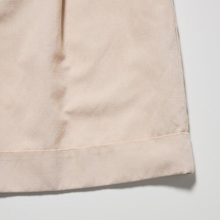 White Uniqlo Linen Blend High Waisted Shorts | NFIZP-3876