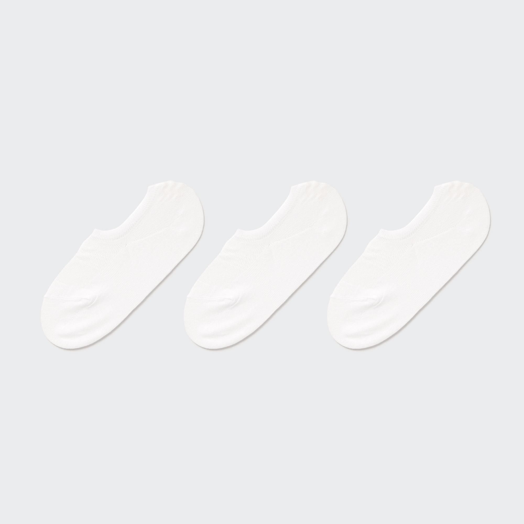 White Uniqlo Mesh Invisible No Show Socks Three Pairs | SQDZU-0126