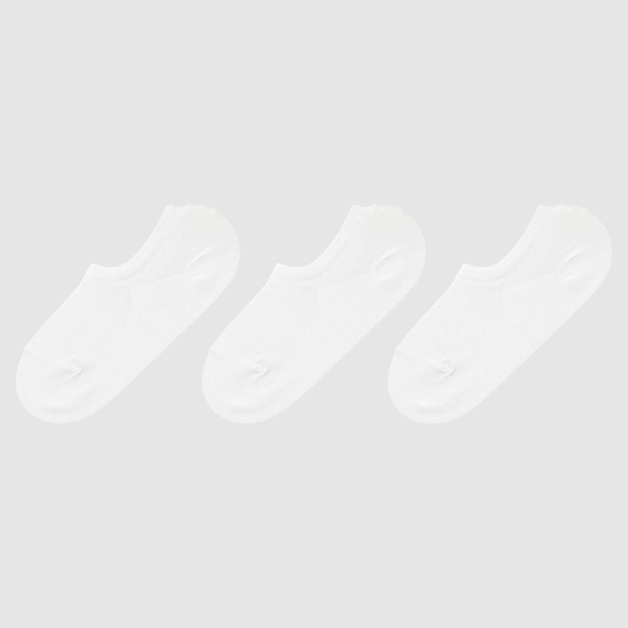 White Uniqlo Mesh Invisible Socks Three Pairs | ZDOSR-3579