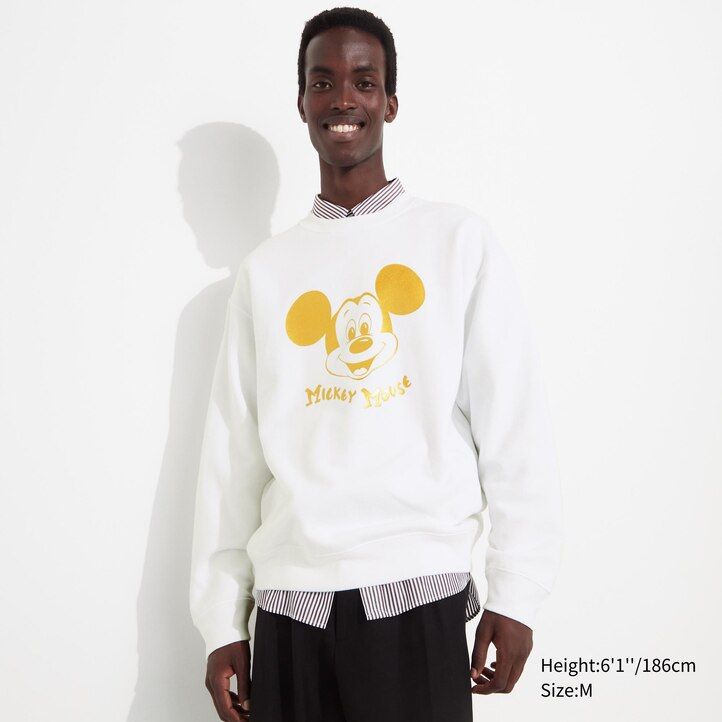 White Uniqlo Mickey Shines Ut Graphic Sweatshirt | HFXWQ-1807