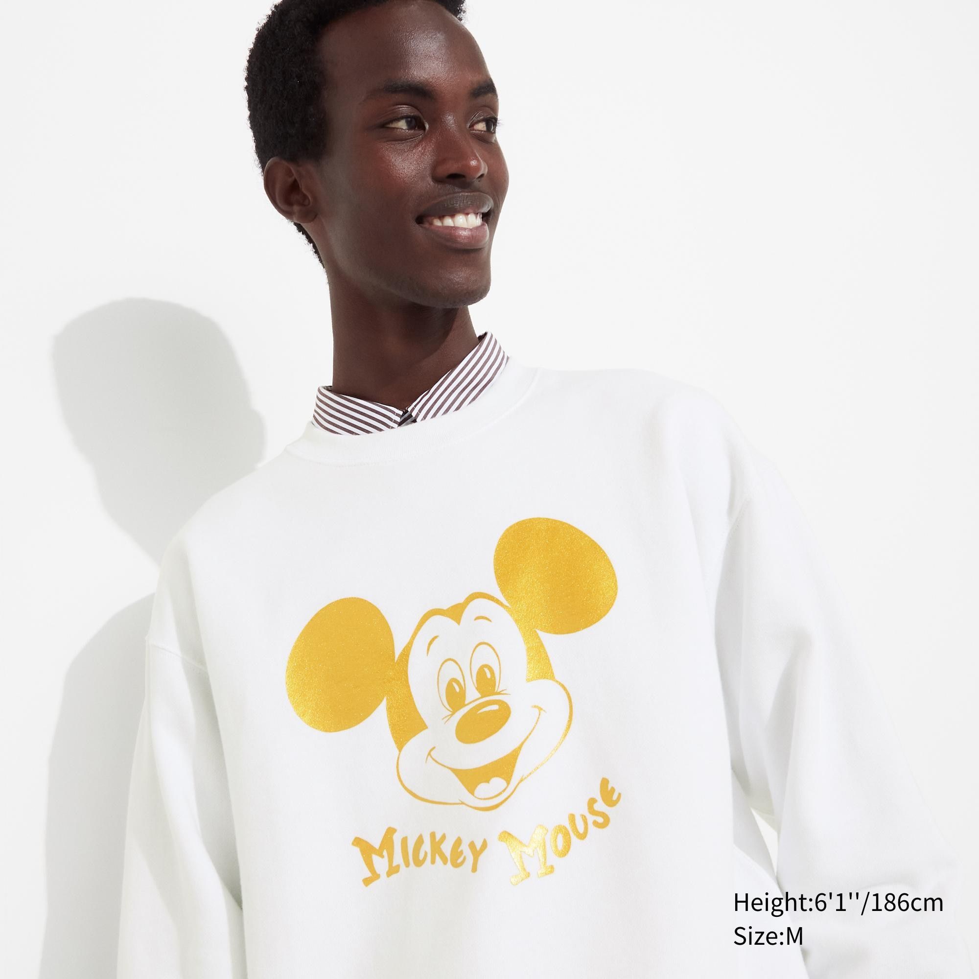 White Uniqlo Mickey Shines Ut Graphic Sweatshirt | HFXWQ-1807