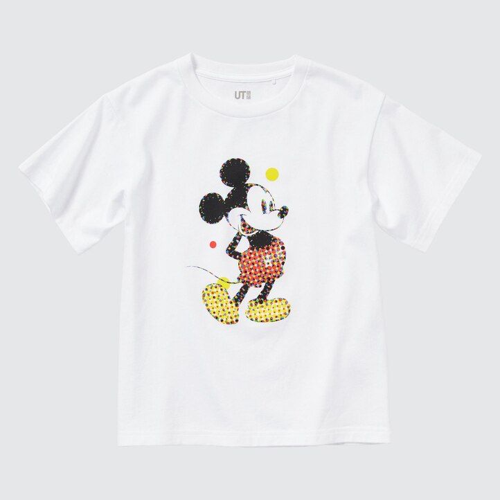 White Uniqlo Mickey Stands Ut Graphic T-Shirt | OFIKL-4872