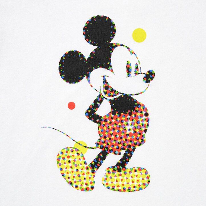 White Uniqlo Mickey Stands Ut Graphic T-Shirt | OFIKL-4872