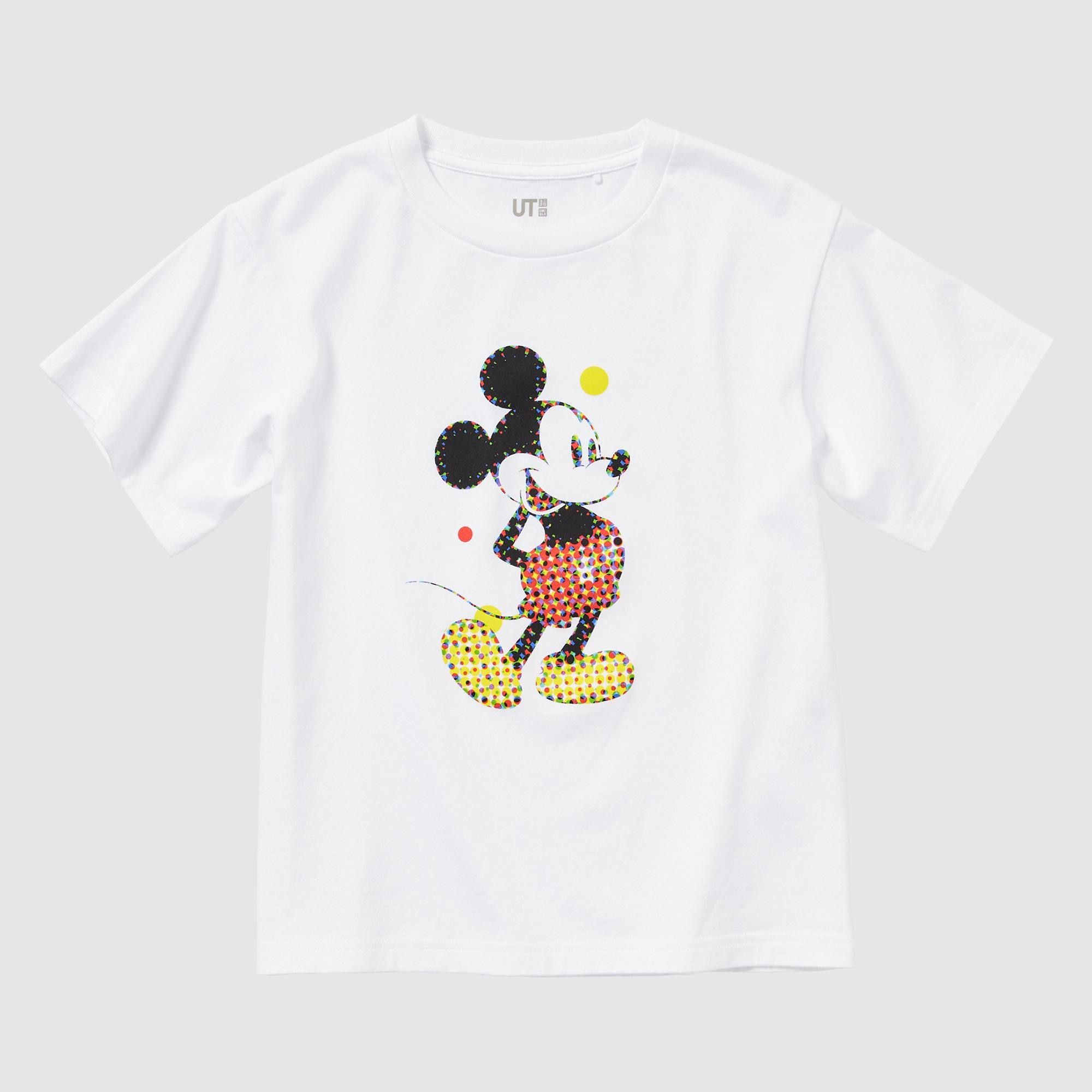 White Uniqlo Mickey Stands Ut Graphic T-Shirt | OFIKL-4872