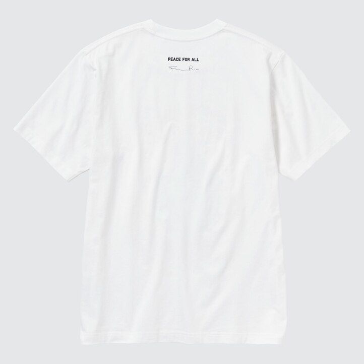 White Uniqlo Peace For All Graphic T-Shirt Francesco Risso | GZBID-5391