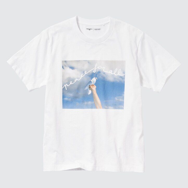 White Uniqlo Peace For All Graphic T-Shirt Cristina De Middel | MQPRO-2548