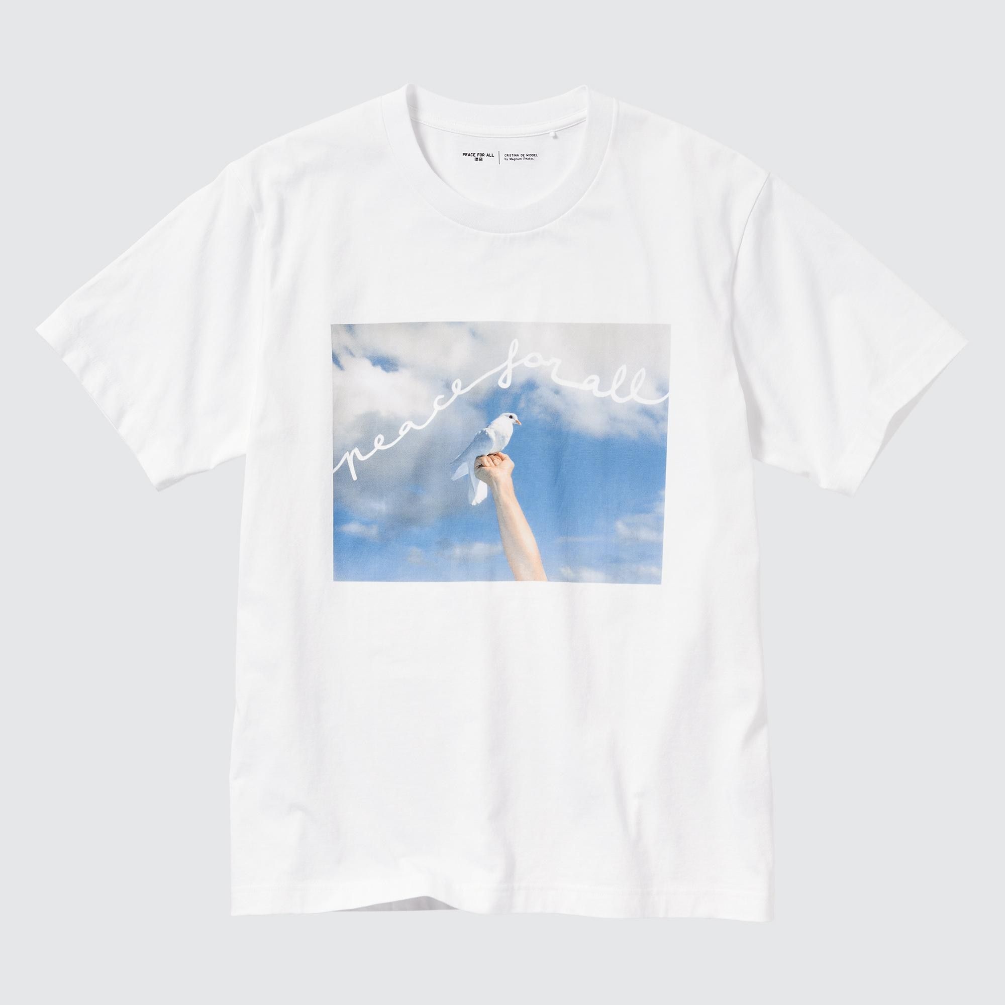 White Uniqlo Peace For All Graphic T-Shirt Cristina De Middel | MQPRO-2548