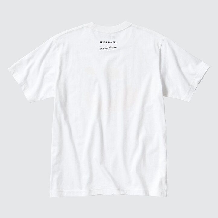 White Uniqlo Peace For All Graphic T-Shirt Ines De La Fressange | MWVBD-4103
