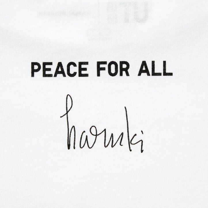 White Uniqlo Peace For All Graphic T-Shirt Haruki Murakami | QIBYS-0613