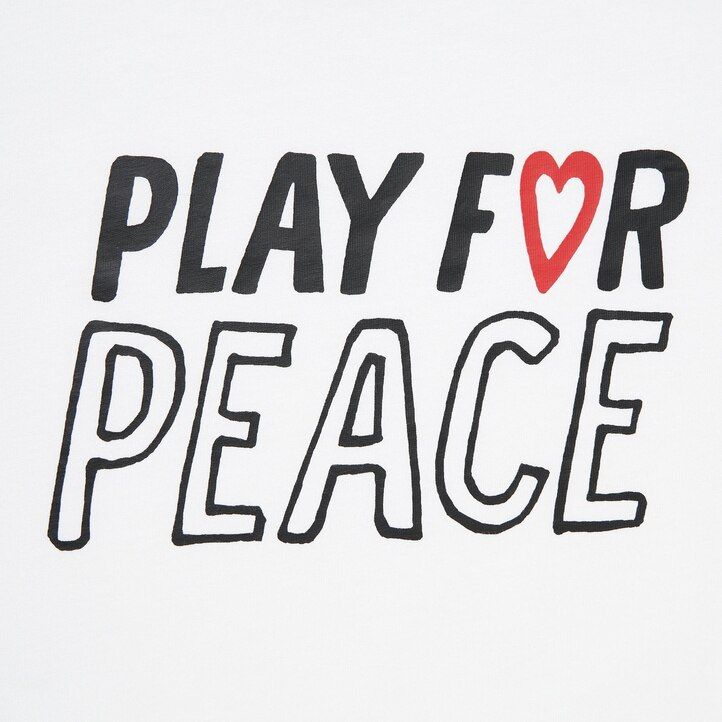 White Uniqlo Peace For All Graphic T-Shirt Kei Nishikori | WLDGK-2034