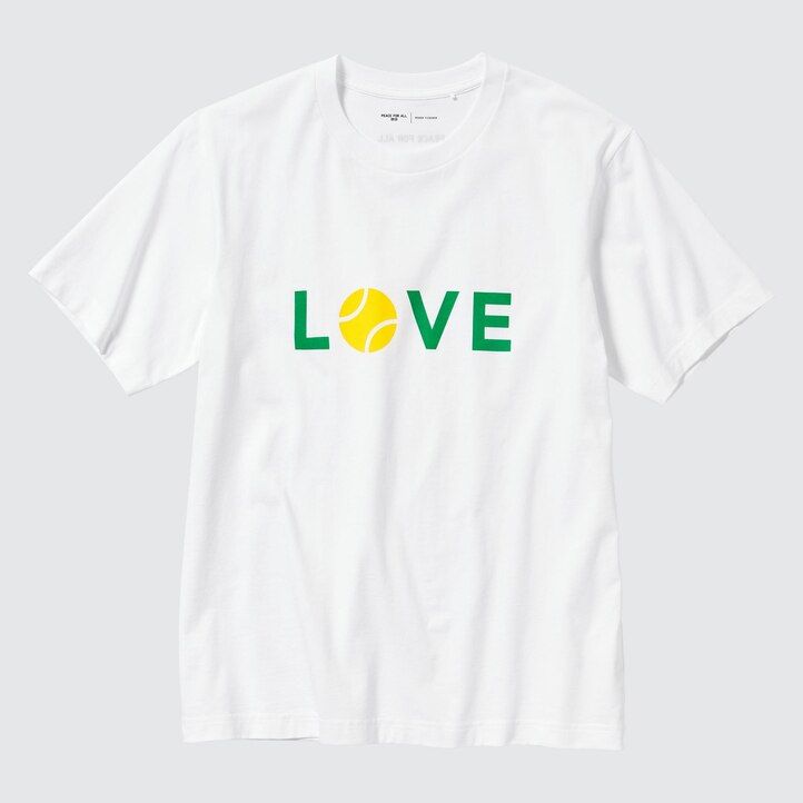 White Uniqlo Peace For All Graphic T-Shirt Roger Federer | ZKYEI-1497