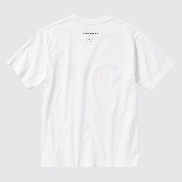White Uniqlo Peace For All Graphic T-Shirt Roger Federer | ZKYEI-1497