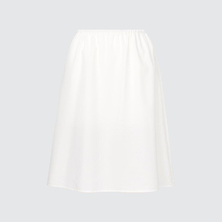 White Uniqlo Printed Balloon Sleeved Dress | MEXWY-9247