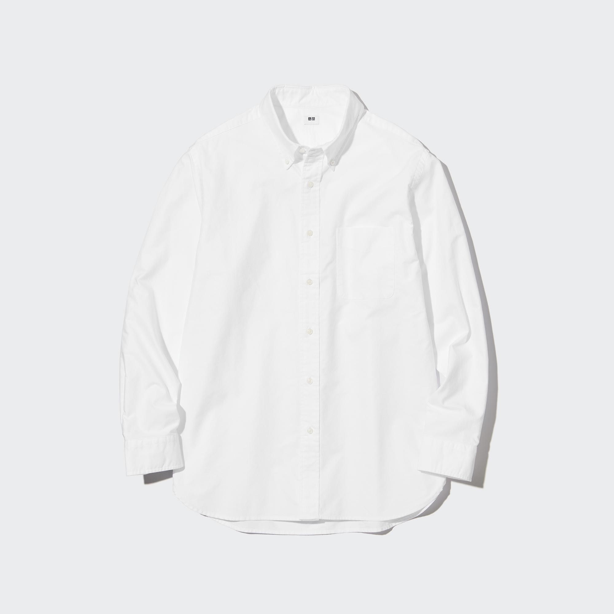 White Uniqlo Regular Fit Oxford Shirt Button Down Collar | CPTXU-2804