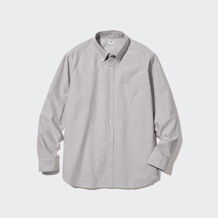 White Uniqlo Regular Fit Oxford Shirt | FYNVU-8275