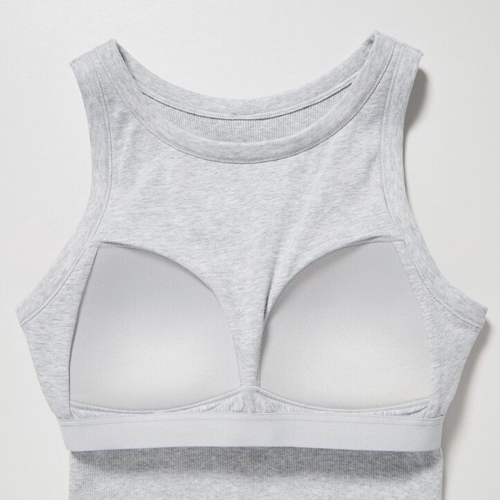 White Uniqlo Ribbed Cropped Sleeveless Bra Top | BNPEK-2038