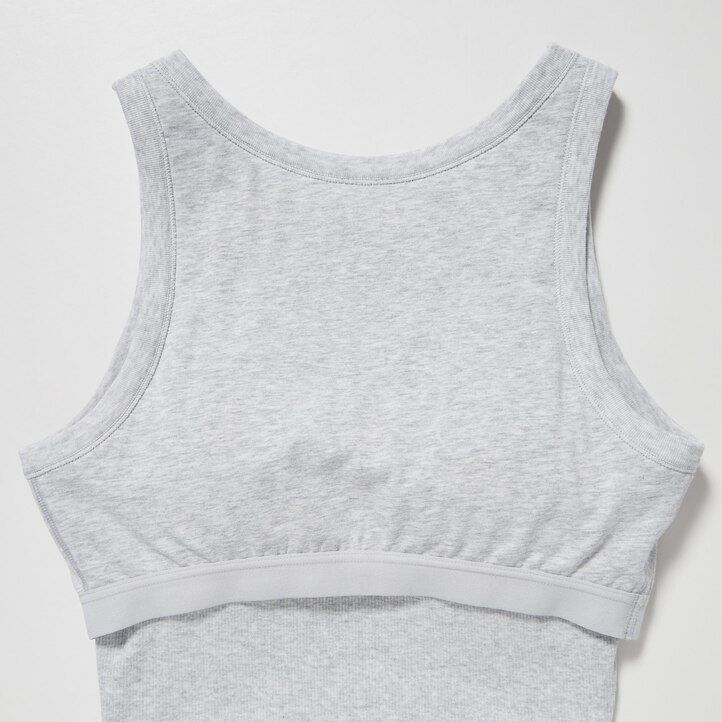 White Uniqlo Ribbed Cropped Sleeveless Bra Top | BNPEK-2038