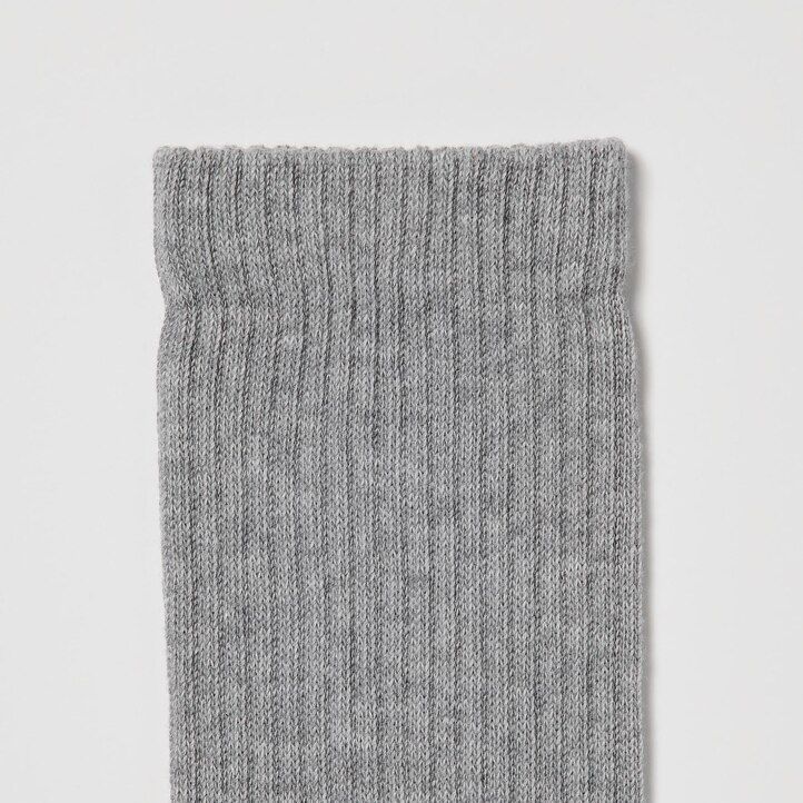 White Uniqlo Ribbed Socks Three Pairs | DNKOA-2164