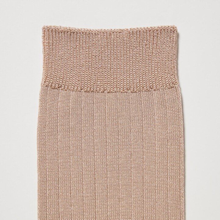 White Uniqlo Ribbed Socks Three Pairs | LKEOA-2705
