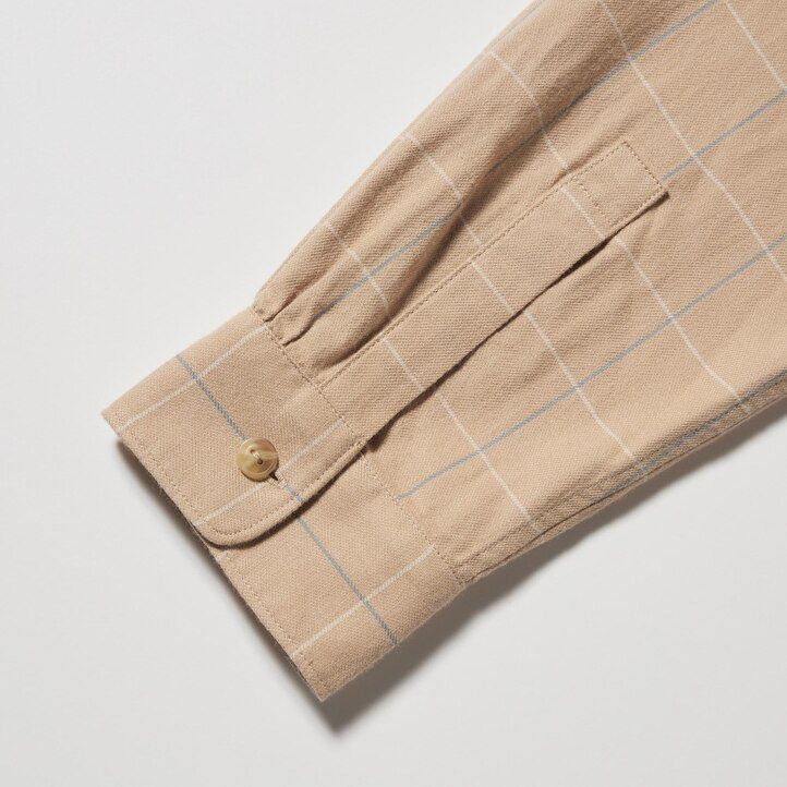White Uniqlo Soft Brushed Checked Long Sleeved Shirt | NQFZC-1065