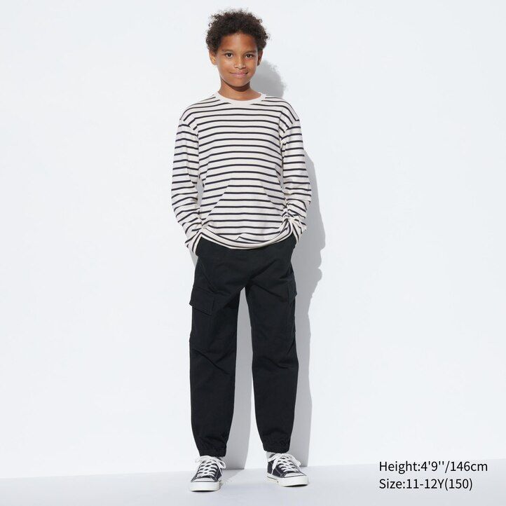 White Uniqlo Soft Brushed Cotton Striped Crew Neck Long Sleeved T-Shirt | FXULO-7213