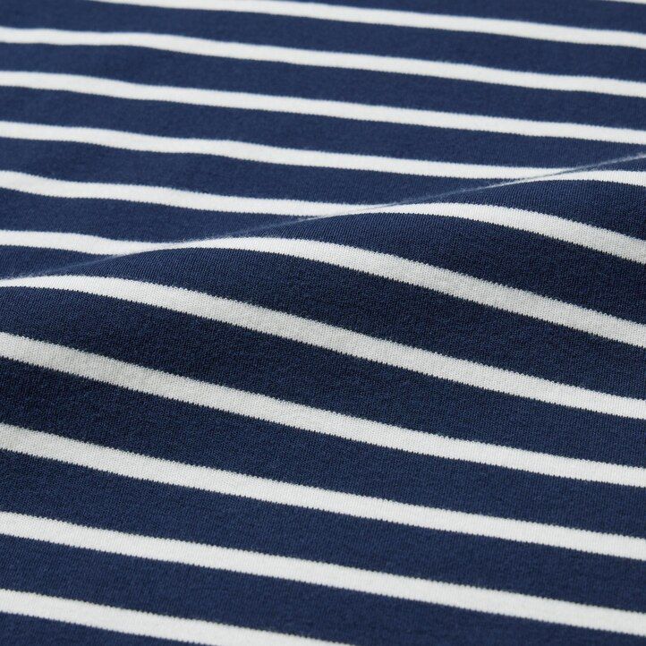 White Uniqlo Soft Brushed Cotton Striped Crew Neck Long Sleeved T-Shirt | FXULO-7213