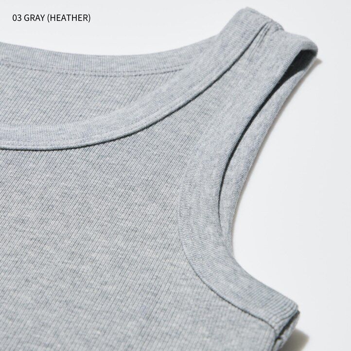 White Uniqlo Soft Ribbed Vest Top | PZBWM-4398