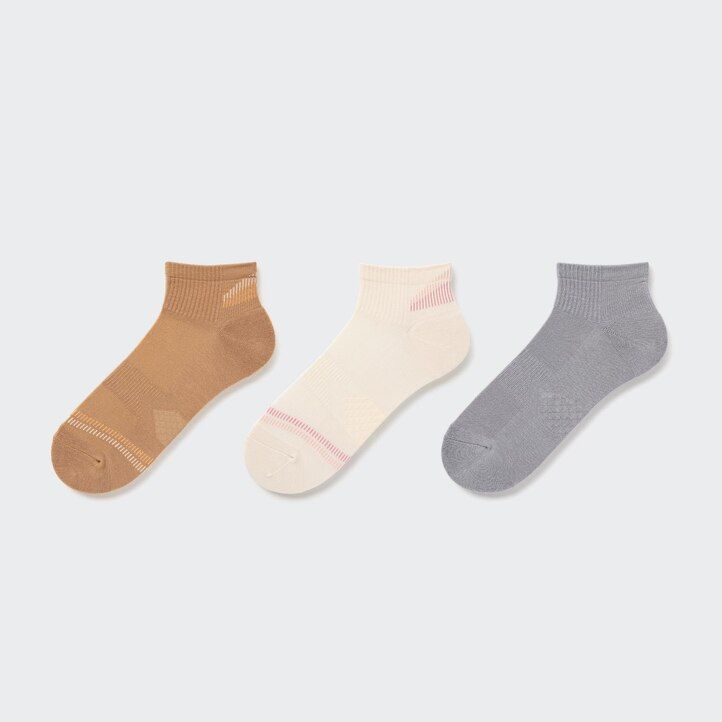 White Uniqlo Sports Short Socks Three Pairs | DFOUS-0462