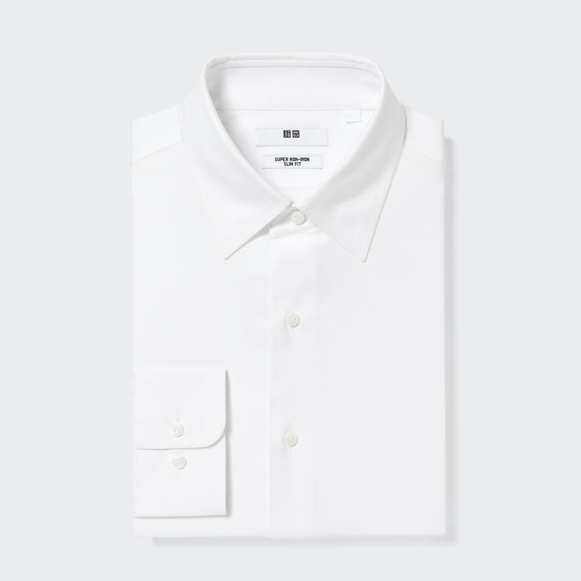 White Uniqlo Super Non Iron Slim FiT-Shirt Regular Collar | QIANT-4507