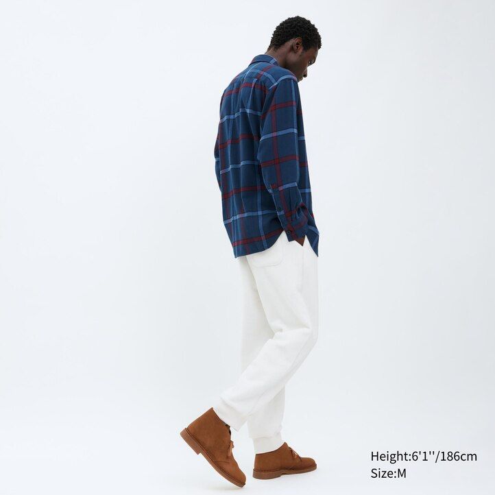 White Uniqlo Textured Jersey Trousers | NOIRF-2681