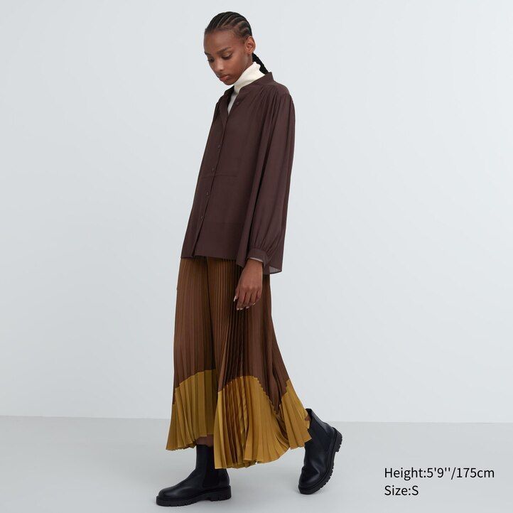 White Uniqlo Volume Blouse | ALOXJ-9106