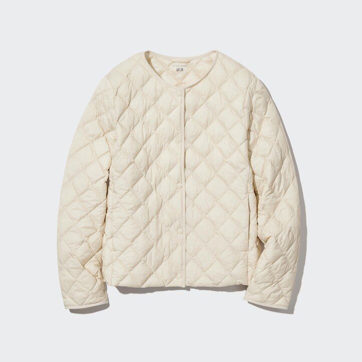 White Uniqlo Warm Padded Quilted Jacket | EJKPY-0697
