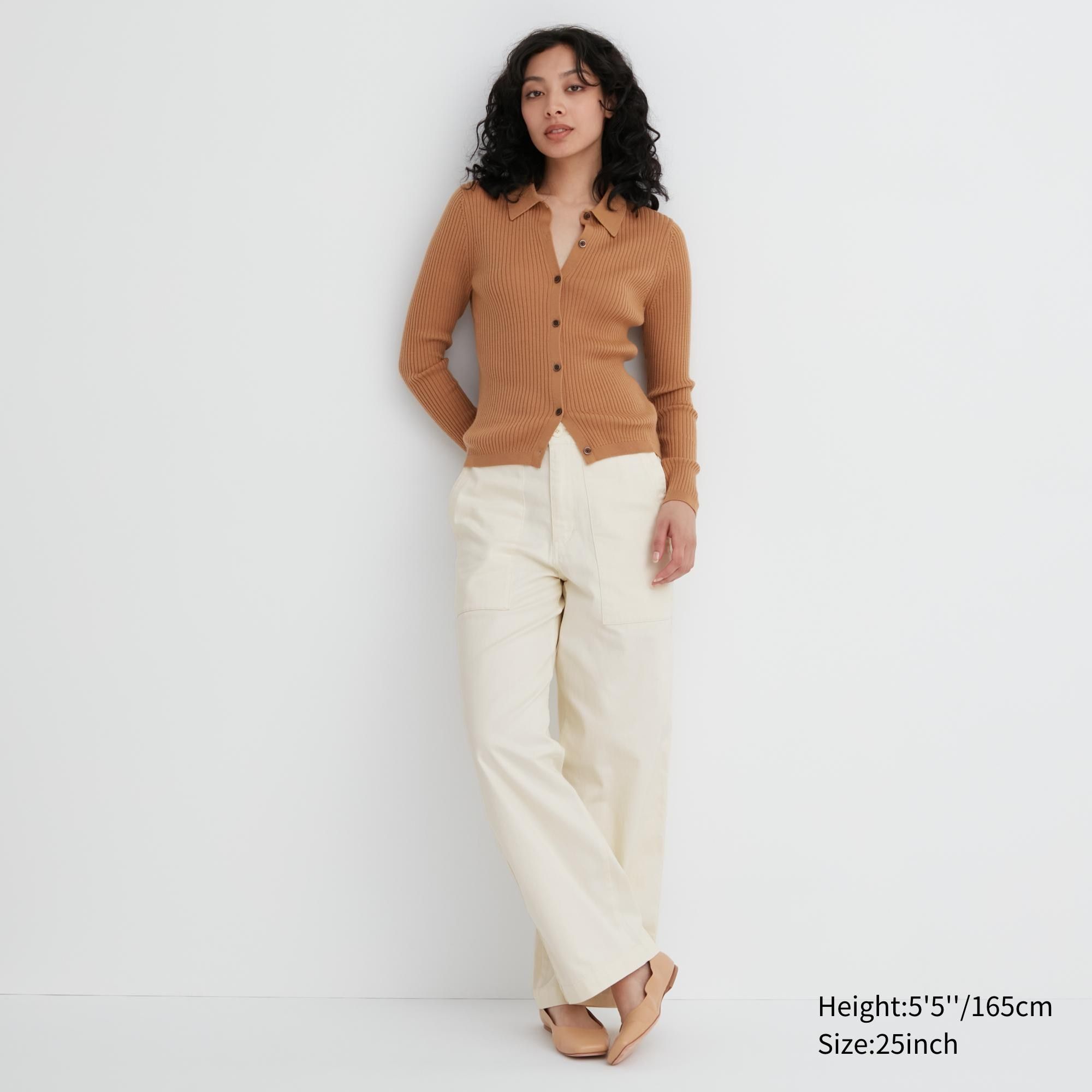 White Uniqlo Wide Leg Baker Trousers | QVINB-9403