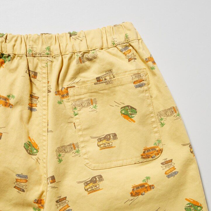 Yellow Uniqlo Cotton Stretch Printed Easy Shorts | XGYOK-6507