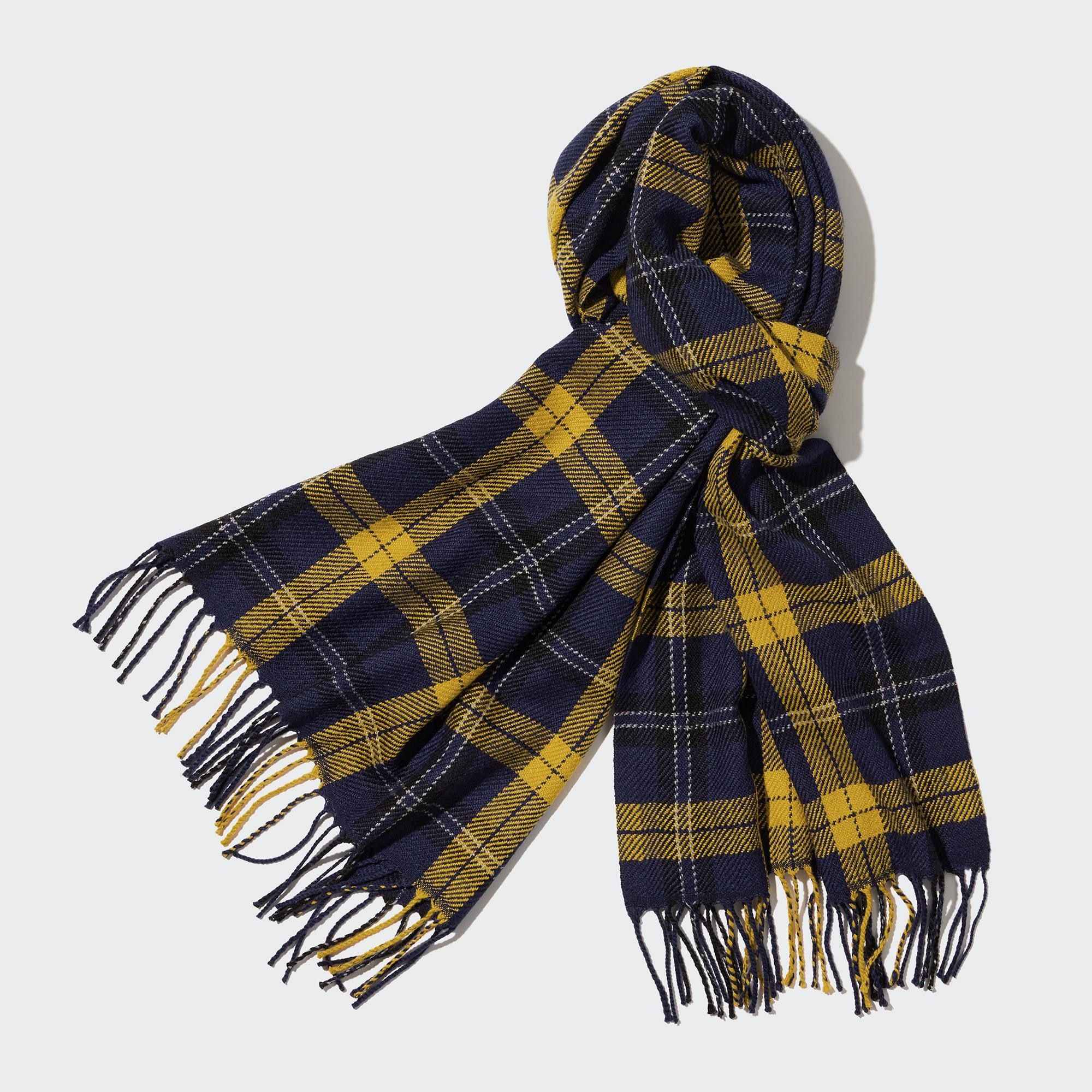Yellow Uniqlo Heattech Patterned Scarf | TCYPX-7539